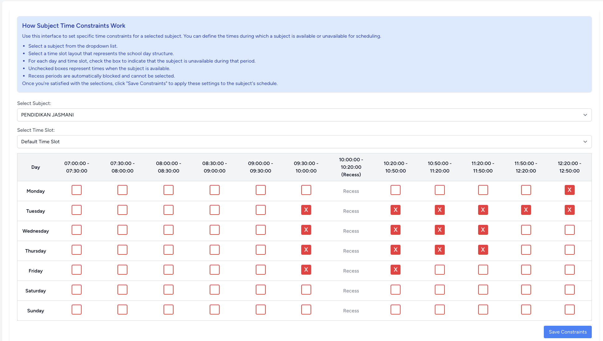 Optimizing Classroom, Teacher, and Subject Time Management